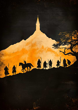Silhouette of Fellowship Journey to Tower