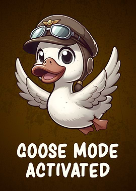 Pilot Bird Humor Funny Flying Baby Goose
