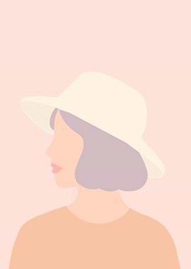 Woman in Hat - Winter Reflections Minimalist Portrait