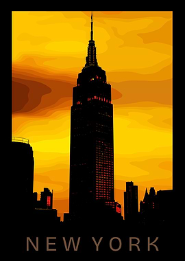 New York City Skyline Silhouette