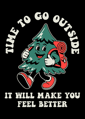 Cartoon Tree Hiking Outdoors