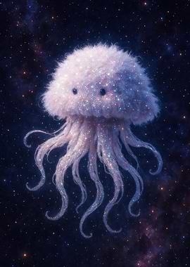 Fantasy Sparkling Jellyfish in Space
