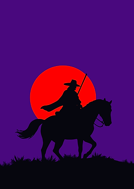 Silhouette of Rider on Horseback