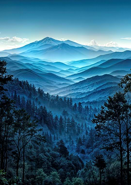 Blue Mountain Range Landscape
