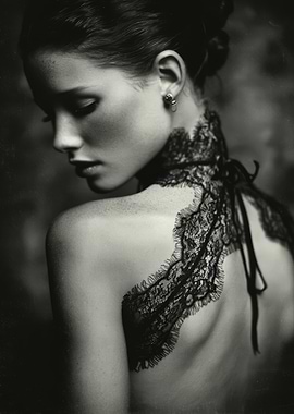 Woman in Lace, Black and White