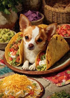 Chihuahua in Tacos Still Life