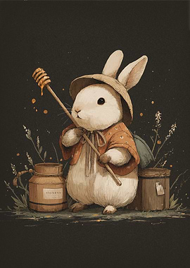 Rabbit Honey Dipper