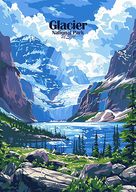 Glacier National Park USA Landscape Art