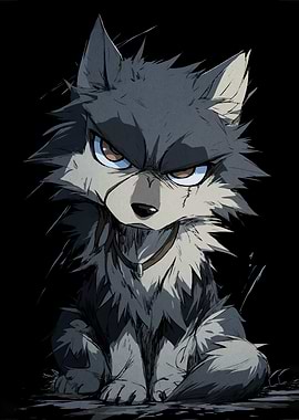 Anime Wolf Angry Expression
