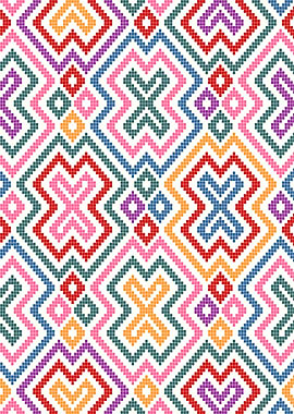 Colorful Pixelated Geometric Pattern