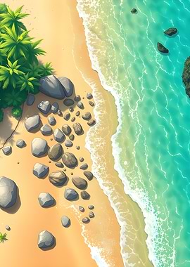 Aerial View of Tropical Beach