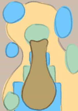 Abstract Vase with Geometric Shapes