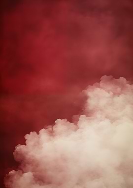 Red Sky with White Clouds