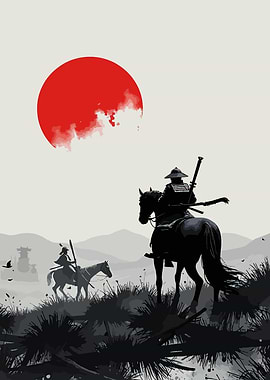 Samurai Warriors on Horseback