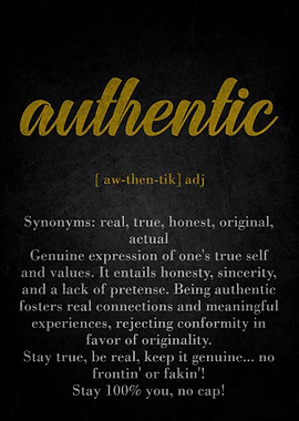 Authentic Definition Typography Art