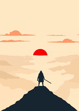 Samurai Silhouette at Sunset