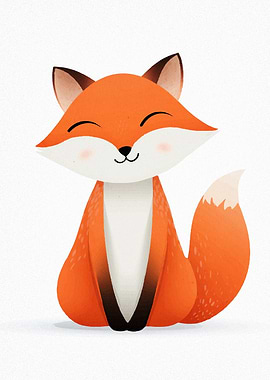 Cute Cartoon Fox Illustration
