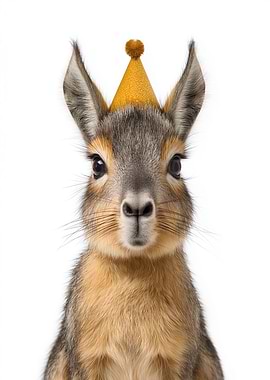 Patagonian Mara with Party Hat
