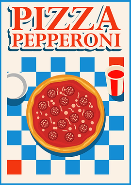 Pepperoni Pizza Illustration