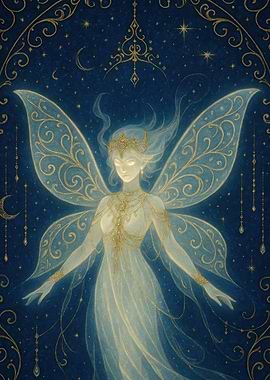 Ethereal Fairy with Golden Accents