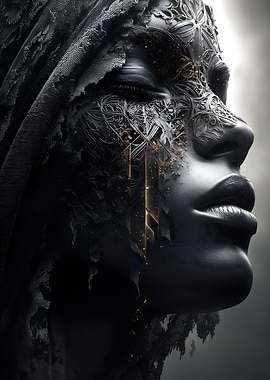 Abstract Dark Woman Portrait