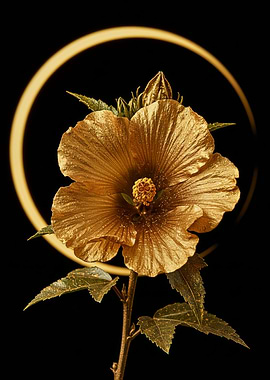 Golden Hibiscus with Halo