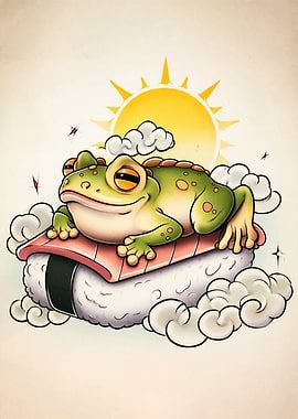 Frog Sushi Cartoon