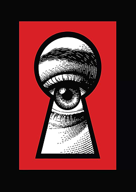 Eye in Keyhole Illustration