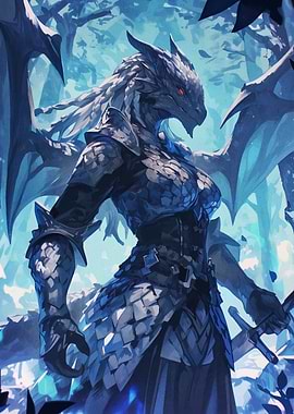 Armored Dragon Warrior in Forest