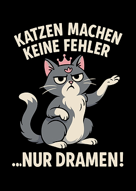 Cat Drama Queen Cartoon