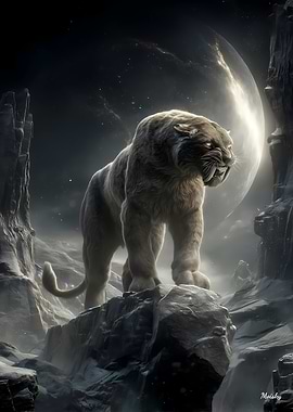 Silent Sentinel of the Moonlit Peaks – Ethereal Wilderness Guardian