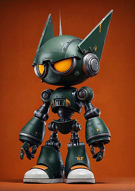 Green Cat-Like Robot