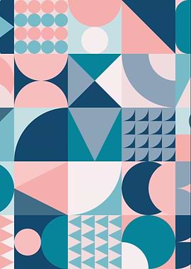 Geometric Shapes Pattern in Pastel Colors