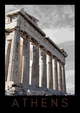 Athens Parthenon Illustration