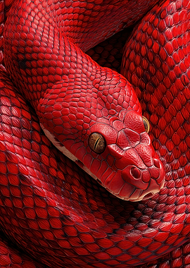 Red Snake Close-Up