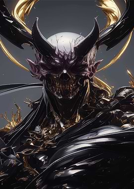 Dark Demon with Golden Accents