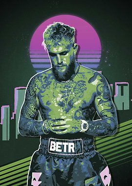 Jake Paul Retro Boxing Poster