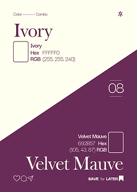 Ivory and Velvet Mauve Color Palette