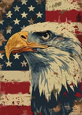 American Eagle Flag Art