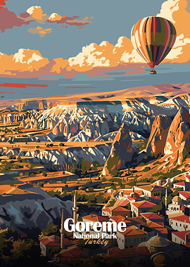 Goreme National Park Turkey Illustration