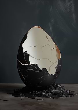 Cracked Egg Still Life