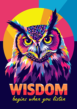 Colorful Owl Wisdom Art