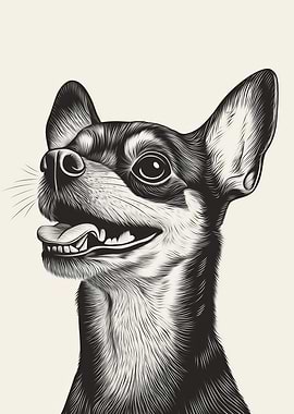 Engraved Chihuahua Portrait