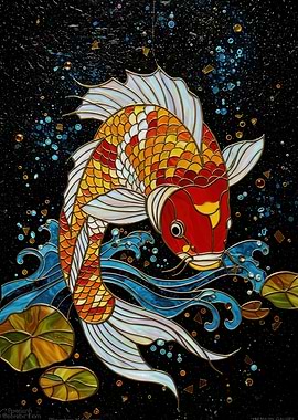 Koi Fish Stained Glass