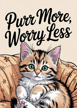 Purr More, Worry Less Kitten