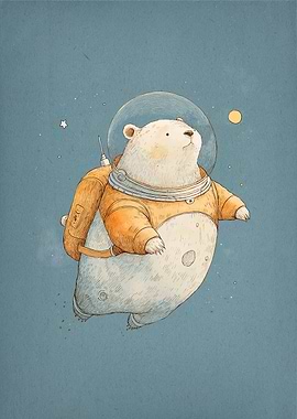 Astronaut Bear Space