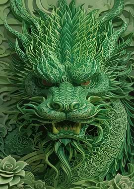 Green Dragon Close-Up