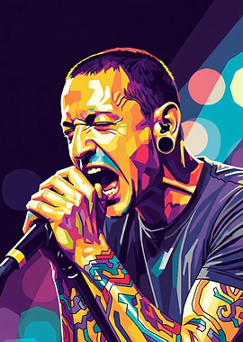 Chester Bennington Colorful Portrait
