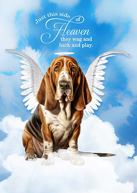 Basset Hound Angel Dog in Heaven