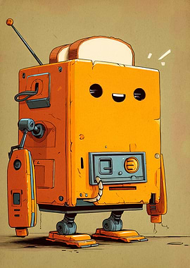 Toaster Robot Cartoon